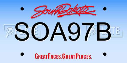 SOA97B South Dakota License Plate