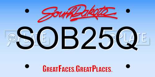 SOB25Q South Dakota License Plate