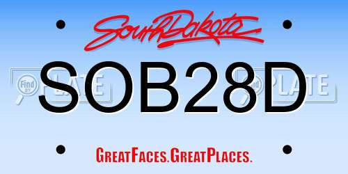 SOB28D South Dakota License Plate