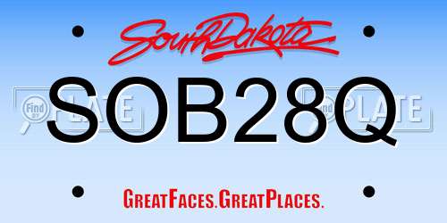 SOB28Q South Dakota License Plate