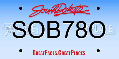 SOB78O South Dakota License Plate