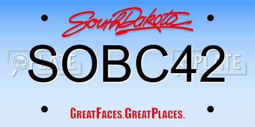 SOBC42 South Dakota License Plate