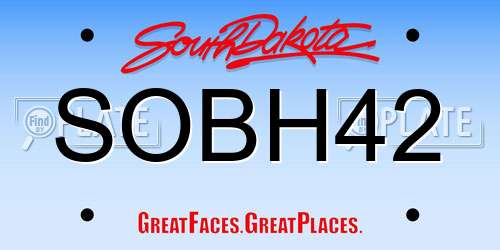 SOBH42 South Dakota License Plate