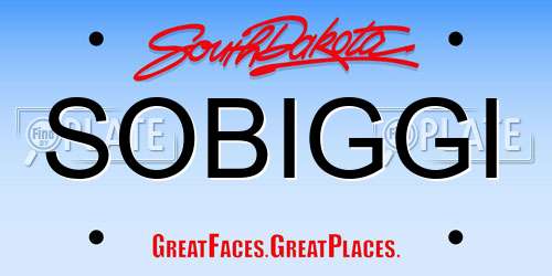 SOBIGGI South Dakota License Plate