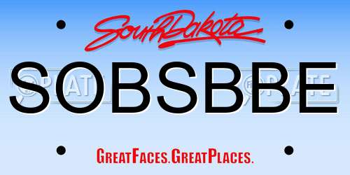 SOBSBBE South Dakota License Plate