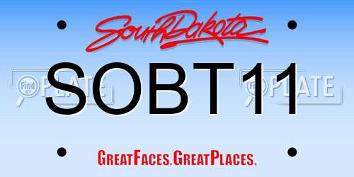 SOBT11 South Dakota License Plate