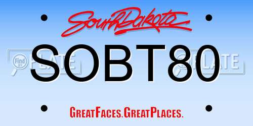 SOBT80 South Dakota License Plate
