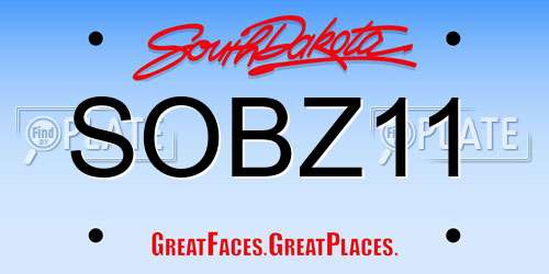 SOBZ11 South Dakota License Plate