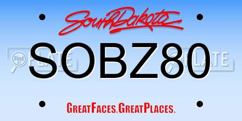 SOBZ80 South Dakota License Plate