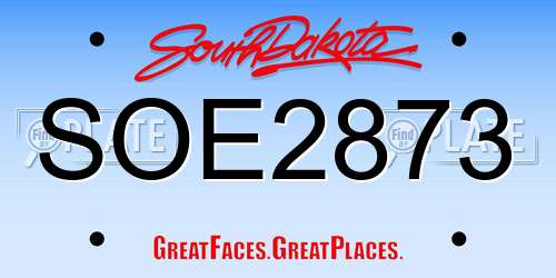 SOE2873 South Dakota License Plate