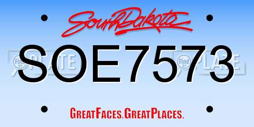 SOE7573 South Dakota License Plate