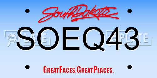 SOEQ43 South Dakota License Plate