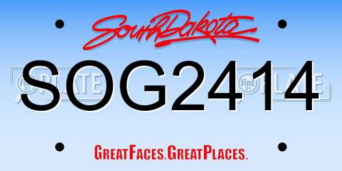 SOG2414 South Dakota License Plate
