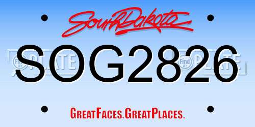 SOG2826 South Dakota License Plate