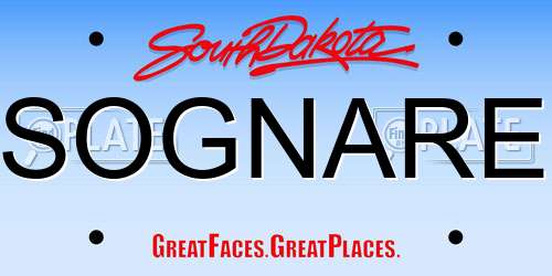 SOGNARE South Dakota License Plate