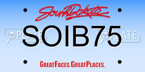SOIB75 South Dakota License Plate