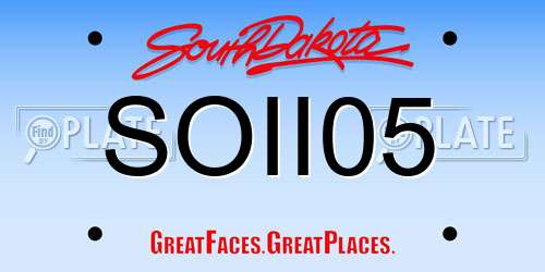 SOII05 South Dakota License Plate