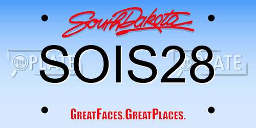 SOIS28 South Dakota License Plate