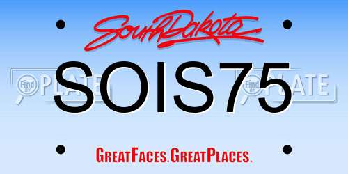SOIS75 South Dakota License Plate