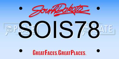 SOIS78 South Dakota License Plate