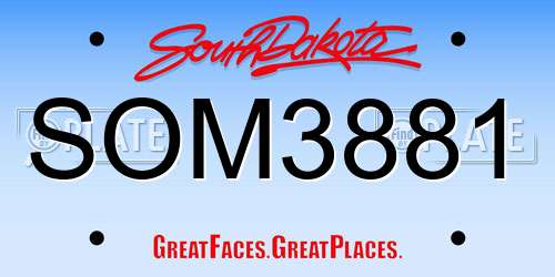 SOM3881 South Dakota License Plate