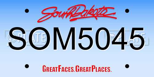 SOM5045 South Dakota License Plate