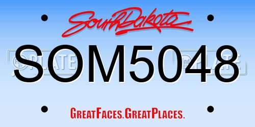 SOM5048 South Dakota License Plate