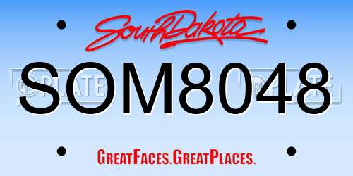 SOM8048 South Dakota License Plate
