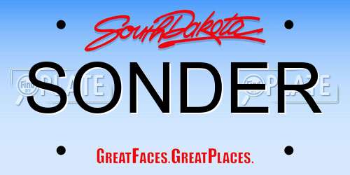 SONDER South Dakota License Plate