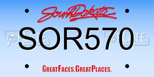 SOR570 South Dakota License Plate