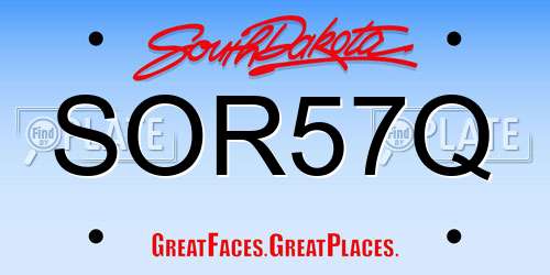 SOR57Q South Dakota License Plate