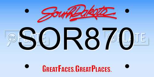 SOR870 South Dakota License Plate