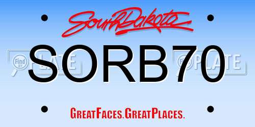 SORB70 South Dakota License Plate