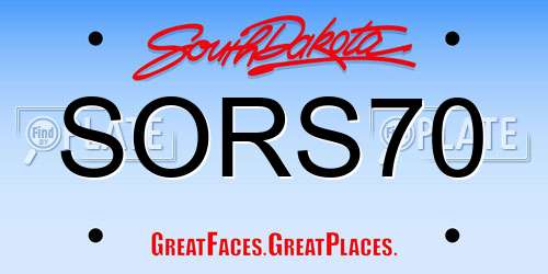 SORS70 South Dakota License Plate