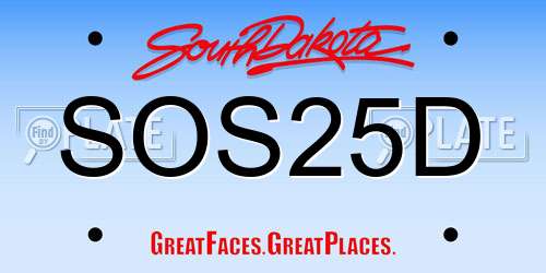 SOS25D South Dakota License Plate