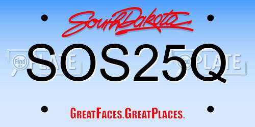 SOS25Q South Dakota License Plate
