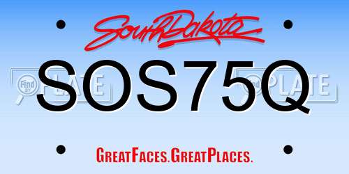 SOS75Q South Dakota License Plate