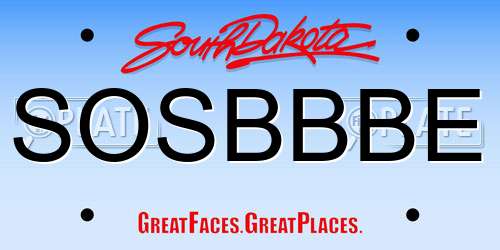 SOSBBBE South Dakota License Plate