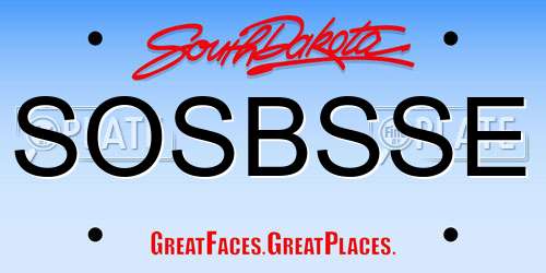 SOSBSSE South Dakota License Plate