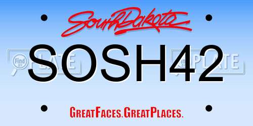 SOSH42 South Dakota License Plate