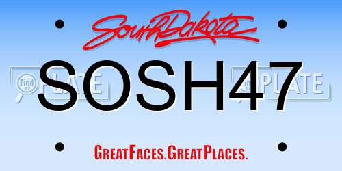 SOSH47 South Dakota License Plate
