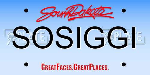 SOSIGGI South Dakota License Plate