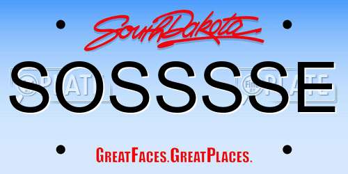 SOSSSSE South Dakota License Plate