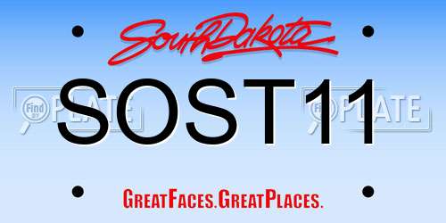 SOST11 South Dakota License Plate