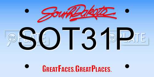 SOT31P South Dakota License Plate