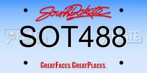 SOT488 South Dakota License Plate