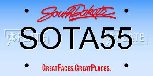 SOTA55 South Dakota License Plate