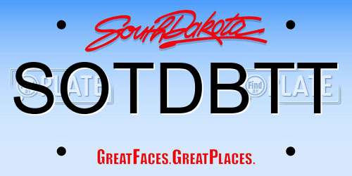 SOTDBTT South Dakota License Plate