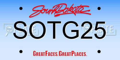 SOTG25 South Dakota License Plate