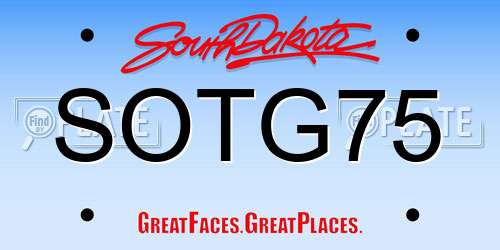 SOTG75 South Dakota License Plate